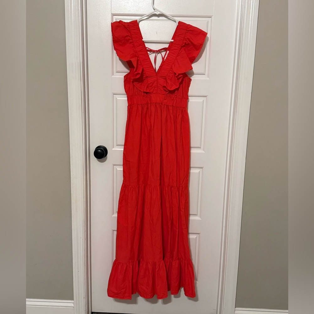Japna Vibrant Red Backless Dress